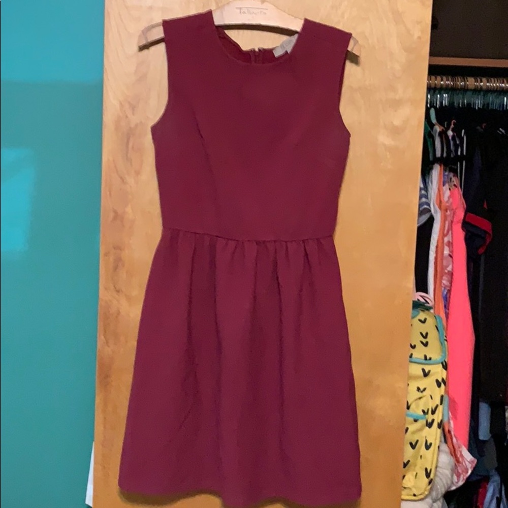 LOFT A-line Cranberry Dress